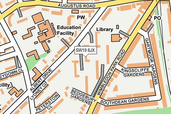 SW19 6JX map - OS OpenMap – Local (Ordnance Survey) SW19 6JX map - OS OpenMap – Local (Ordnance Survey)