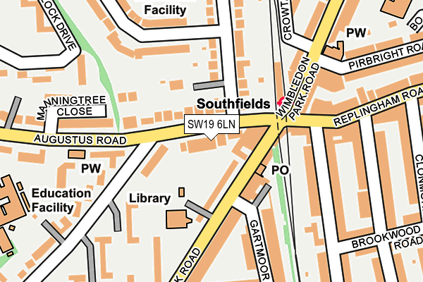 SW19 6LN map - OS OpenMap – Local (Ordnance Survey) SW19 6LN map - OS OpenMap – Local (Ordnance Survey)