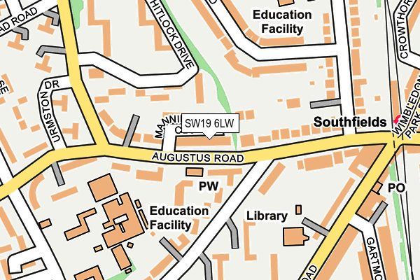 SW19 6LW map - OS OpenMap – Local (Ordnance Survey) SW19 6LW map - OS OpenMap – Local (Ordnance Survey)