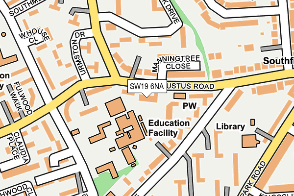 SW19 6NA map - OS OpenMap – Local (Ordnance Survey)