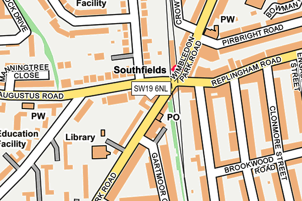 SW19 6NL map - OS OpenMap – Local (Ordnance Survey) SW19 6NL map - OS OpenMap – Local (Ordnance Survey)
