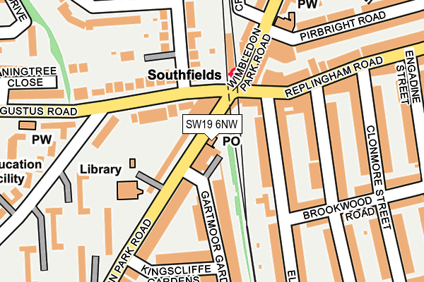 SW19 6NW map - OS OpenMap – Local (Ordnance Survey)