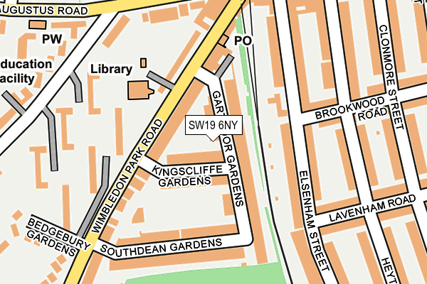 SW19 6NY map - OS OpenMap – Local (Ordnance Survey) SW19 6NY map - OS OpenMap – Local (Ordnance Survey)