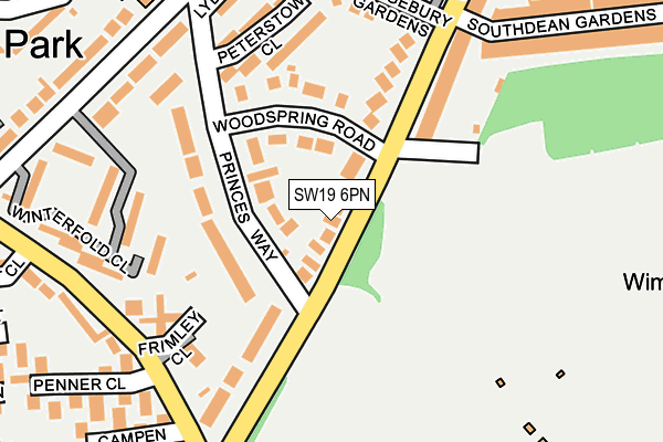 SW19 6PN map - OS OpenMap – Local (Ordnance Survey) SW19 6PN map - OS OpenMap – Local (Ordnance Survey)