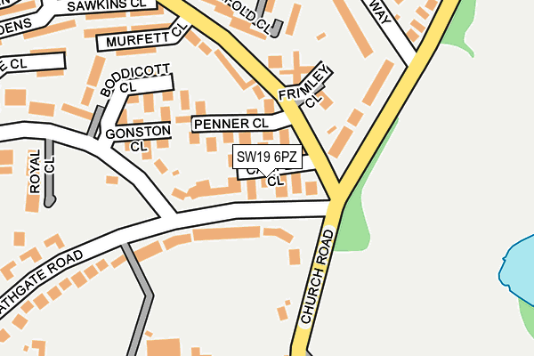 SW19 6PZ map - OS OpenMap – Local (Ordnance Survey) SW19 6PZ map - OS OpenMap – Local (Ordnance Survey)