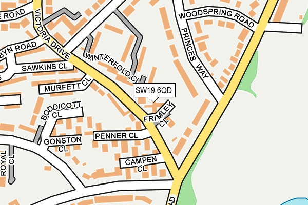 SW19 6QD map - OS OpenMap – Local (Ordnance Survey) SW19 6QD map - OS OpenMap – Local (Ordnance Survey)