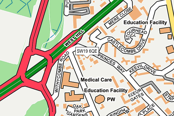 SW19 6QE map - OS OpenMap – Local (Ordnance Survey)