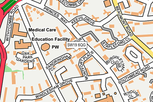 SW19 6QG map - OS OpenMap – Local (Ordnance Survey)