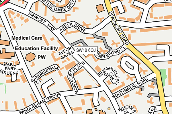 SW19 6QJ map - OS OpenMap – Local (Ordnance Survey) SW19 6QJ map - OS OpenMap – Local (Ordnance Survey)