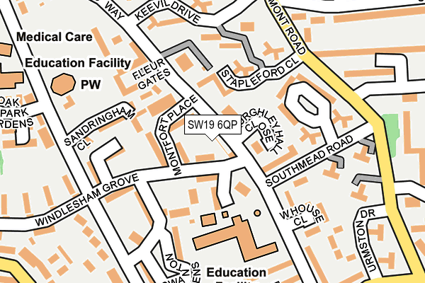 SW19 6QP map - OS OpenMap – Local (Ordnance Survey) SW19 6QP map - OS OpenMap – Local (Ordnance Survey)