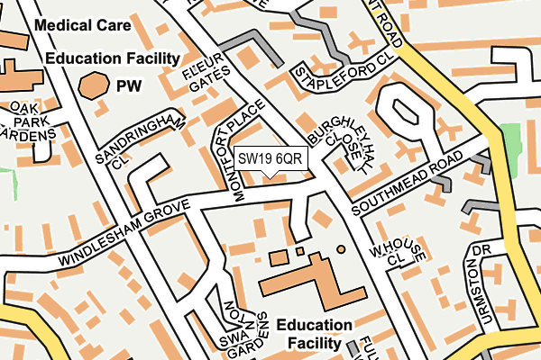 SW19 6QR map - OS OpenMap – Local (Ordnance Survey) SW19 6QR map - OS OpenMap – Local (Ordnance Survey)