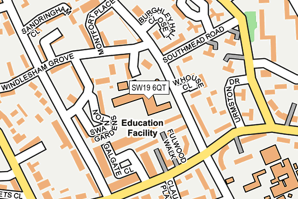 SW19 6QT map - OS OpenMap – Local (Ordnance Survey)