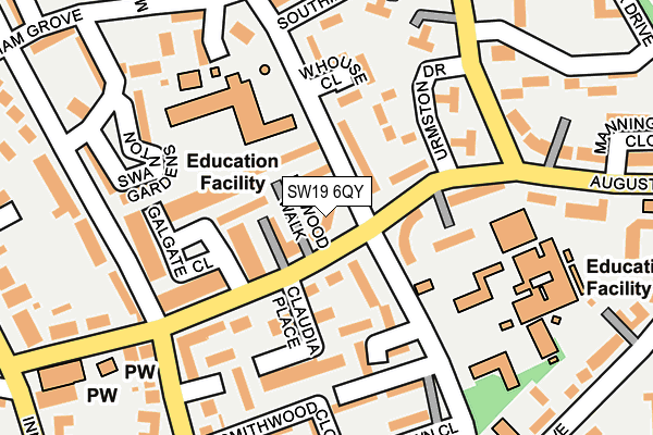 SW19 6QY map - OS OpenMap – Local (Ordnance Survey)