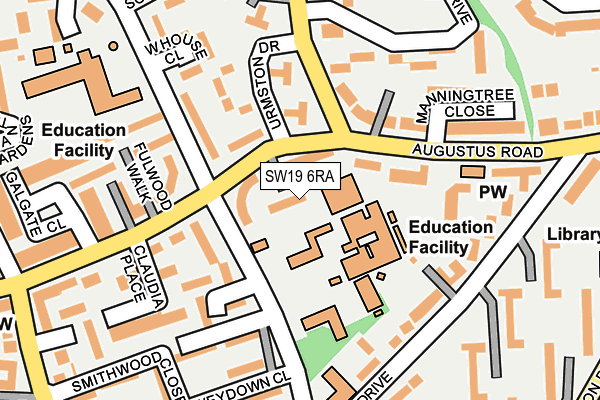 SW19 6RA map - OS OpenMap – Local (Ordnance Survey)