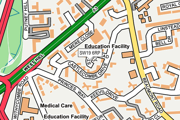 SW19 6RP map - OS OpenMap – Local (Ordnance Survey) SW19 6RP map - OS OpenMap – Local (Ordnance Survey)
