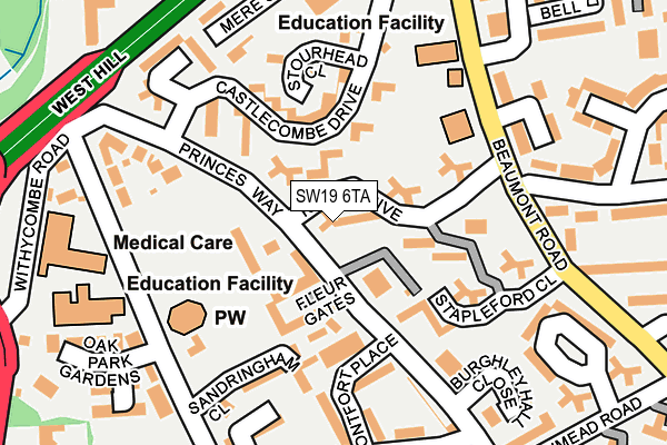SW19 6TA map - OS OpenMap – Local (Ordnance Survey) SW19 6TA map - OS OpenMap – Local (Ordnance Survey)