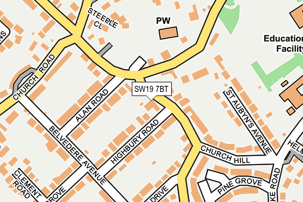 SW19 7BT map - OS OpenMap – Local (Ordnance Survey) SW19 7BT map - OS OpenMap – Local (Ordnance Survey)