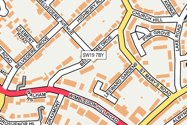SW19 7BY map - OS OpenMap – Local (Ordnance Survey) SW19 7BY map - OS OpenMap – Local (Ordnance Survey)