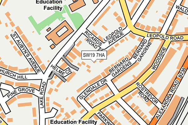 SW19 7HA map - OS OpenMap – Local (Ordnance Survey) SW19 7HA map - OS OpenMap – Local (Ordnance Survey)
