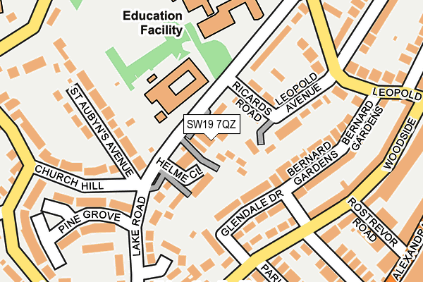 SW19 7QZ map - OS OpenMap – Local (Ordnance Survey) SW19 7QZ map - OS OpenMap – Local (Ordnance Survey)