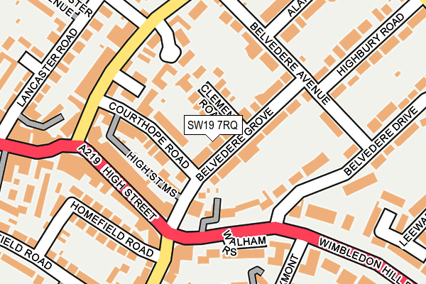 SW19 7RQ map - OS OpenMap – Local (Ordnance Survey) SW19 7RQ map - OS OpenMap – Local (Ordnance Survey)
