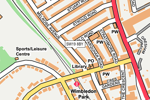 SW19 8BY map - OS OpenMap – Local (Ordnance Survey) SW19 8BY map - OS OpenMap – Local (Ordnance Survey)