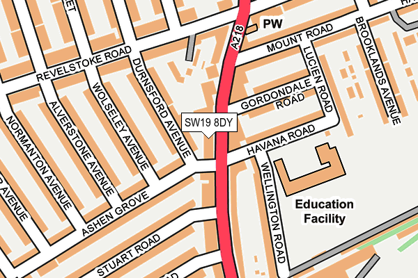SW19 8DY map - OS OpenMap – Local (Ordnance Survey) SW19 8DY map - OS OpenMap – Local (Ordnance Survey)