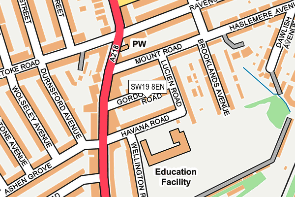 SW19 8EN map - OS OpenMap – Local (Ordnance Survey) SW19 8EN map - OS OpenMap – Local (Ordnance Survey)
