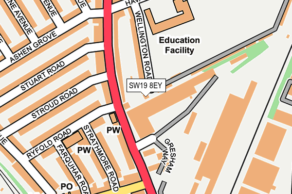 SW19 8EY map - OS OpenMap – Local (Ordnance Survey)