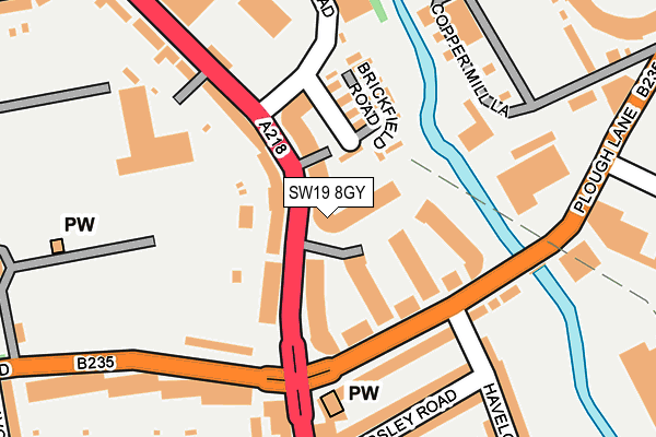 SW19 8GY map - OS OpenMap – Local (Ordnance Survey) SW19 8GY map - OS OpenMap – Local (Ordnance Survey)