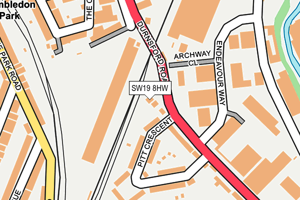 SW19 8HW map - OS OpenMap – Local (Ordnance Survey) SW19 8HW map - OS OpenMap – Local (Ordnance Survey)