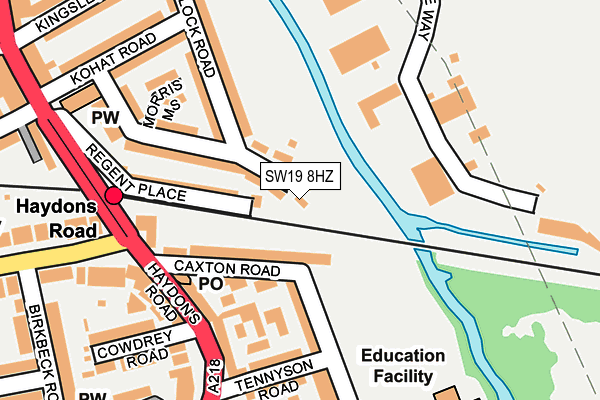 SW19 8HZ map - OS OpenMap – Local (Ordnance Survey) SW19 8HZ map - OS OpenMap – Local (Ordnance Survey)