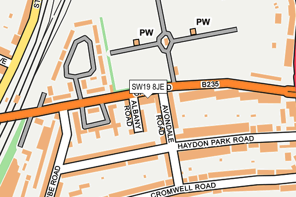 SW19 8JE map - OS OpenMap – Local (Ordnance Survey) SW19 8JE map - OS OpenMap – Local (Ordnance Survey)