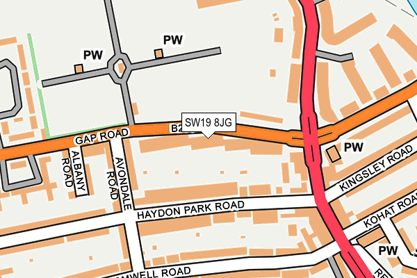 SW19 8JG map - OS OpenMap – Local (Ordnance Survey) SW19 8JG map - OS OpenMap – Local (Ordnance Survey)