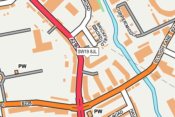 SW19 8JL map - OS OpenMap – Local (Ordnance Survey) SW19 8JL map - OS OpenMap – Local (Ordnance Survey)