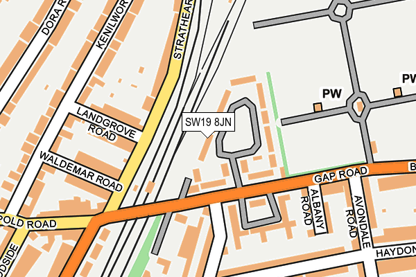 SW19 8JN map - OS OpenMap – Local (Ordnance Survey) SW19 8JN map - OS OpenMap – Local (Ordnance Survey)