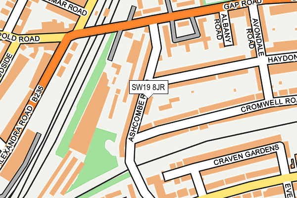SW19 8JR map - OS OpenMap – Local (Ordnance Survey) SW19 8JR map - OS OpenMap – Local (Ordnance Survey)