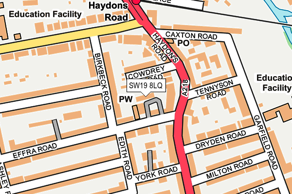 SW19 8LQ map - OS OpenMap – Local (Ordnance Survey)