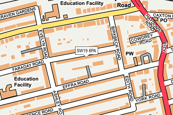 SW19 8PA map - OS OpenMap – Local (Ordnance Survey) SW19 8PA map - OS OpenMap – Local (Ordnance Survey)