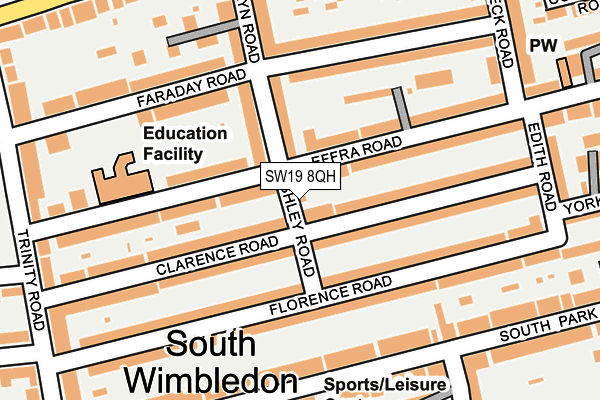 SW19 8QH map - OS OpenMap – Local (Ordnance Survey) SW19 8QH map - OS OpenMap – Local (Ordnance Survey)