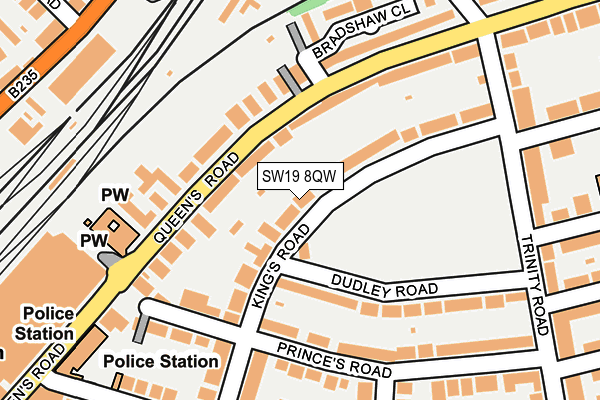 SW19 8QW map - OS OpenMap – Local (Ordnance Survey) SW19 8QW map - OS OpenMap – Local (Ordnance Survey)