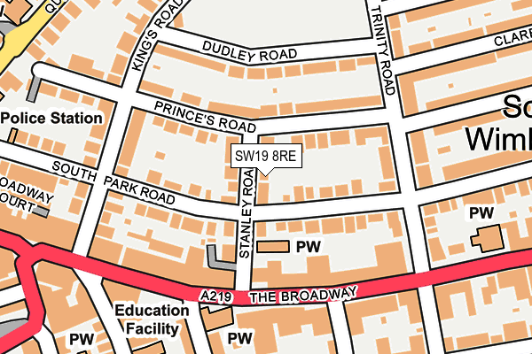 SW19 8RE map - OS OpenMap – Local (Ordnance Survey)