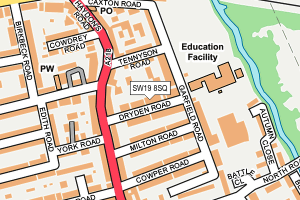 SW19 8SQ map - OS OpenMap – Local (Ordnance Survey) SW19 8SQ map - OS OpenMap – Local (Ordnance Survey)