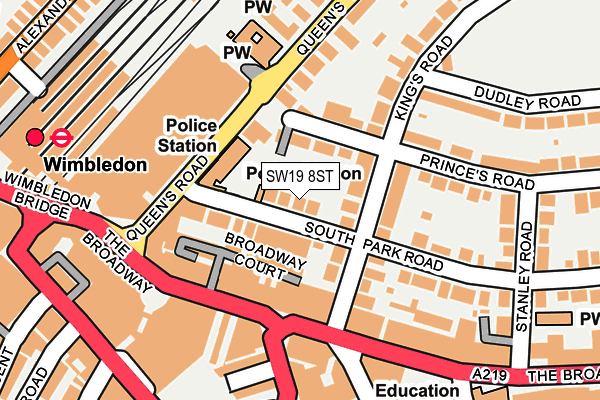 SW19 8ST map - OS OpenMap – Local (Ordnance Survey) SW19 8ST map - OS OpenMap – Local (Ordnance Survey)
