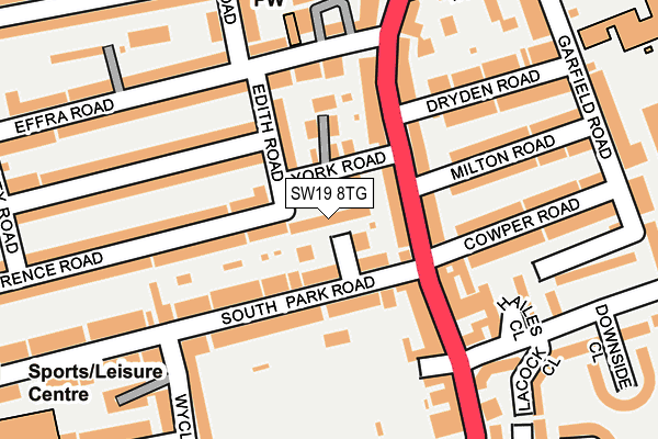 SW19 8TG map - OS OpenMap – Local (Ordnance Survey) SW19 8TG map - OS OpenMap – Local (Ordnance Survey)