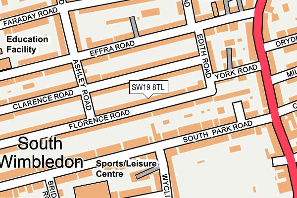 SW19 8TL map - OS OpenMap – Local (Ordnance Survey)