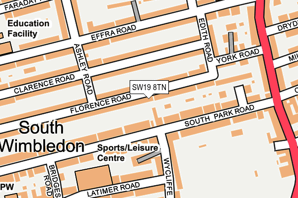 SW19 8TN map - OS OpenMap – Local (Ordnance Survey) SW19 8TN map - OS OpenMap – Local (Ordnance Survey)