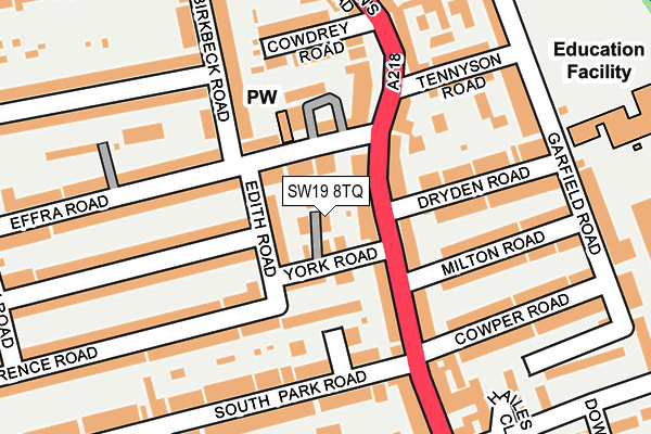 SW19 8TQ map - OS OpenMap – Local (Ordnance Survey) SW19 8TQ map - OS OpenMap – Local (Ordnance Survey)