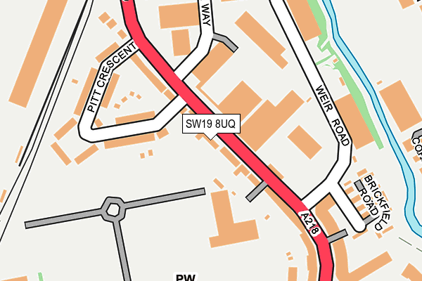 SW19 8UQ map - OS OpenMap – Local (Ordnance Survey) SW19 8UQ map - OS OpenMap – Local (Ordnance Survey)
