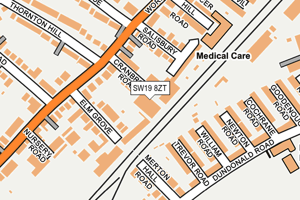 SW19 8ZT map - OS OpenMap – Local (Ordnance Survey) SW19 8ZT map - OS OpenMap – Local (Ordnance Survey)